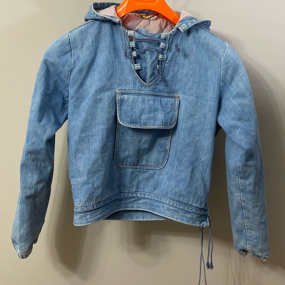 RARE Aray of sunshine jacket by David winter 1940’s denim pullover hood jacket